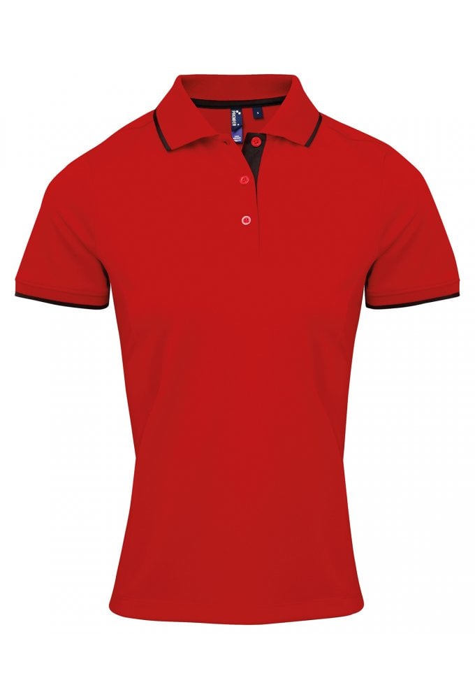 PR619 Premier Women's contrast Coolchecker® polo Sizes 8-18 (11 COLOURS)
