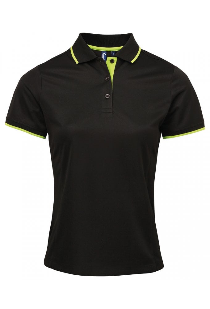 PR619 Premier Women's contrast Coolchecker® polo Sizes 8-18 (11 COLOURS)