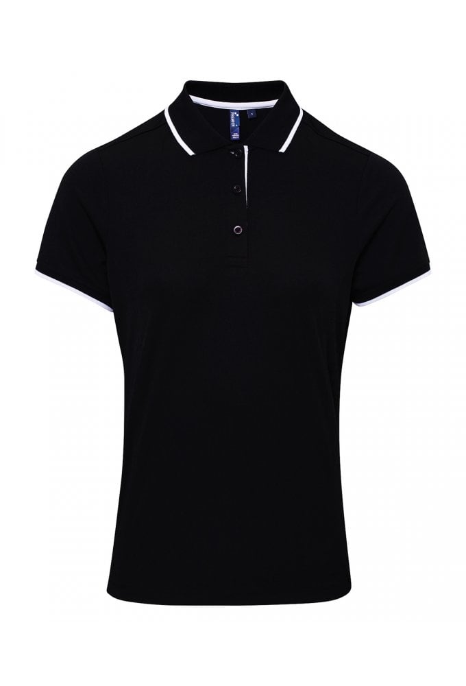 PR619 Premier Women's contrast Coolchecker® polo Sizes 8-18 (11 COLOURS)
