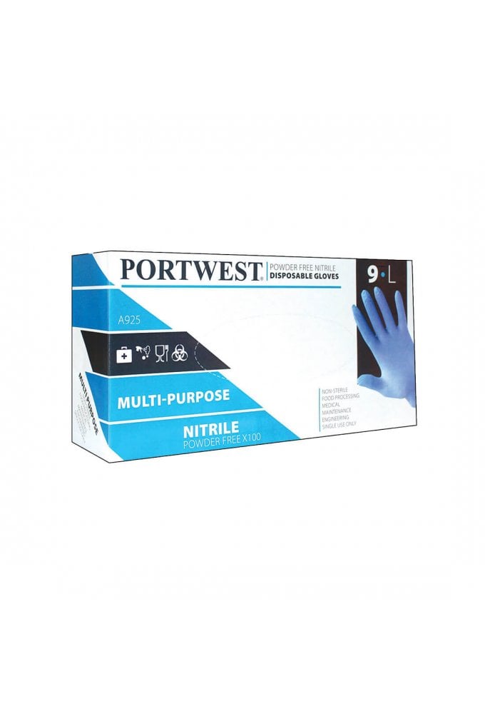 A925 - Powder Free Nitrile Disposable Glove (Pk100)