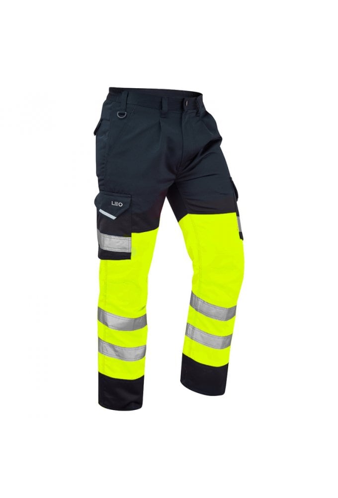 CT01-Y/NY Class 1 Bideford Poly/Cotton Cargo Trousers YELLOW/NAVY (28 TO 60 Waist)