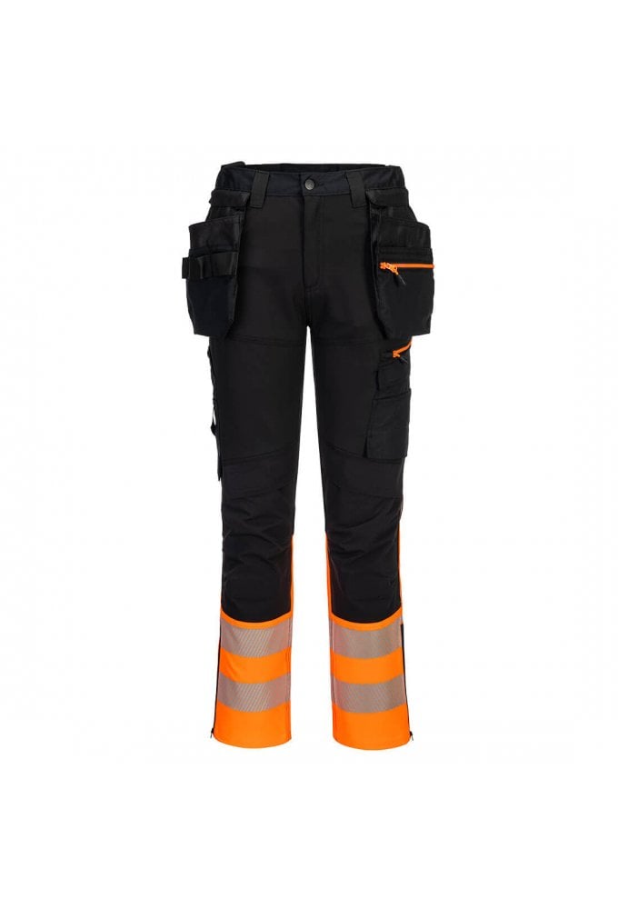 Portwest DX457 - DX4 Hi-Vis Class 1 Detachable Holster Pocket Craft Trousers Size 28-48 (2 COLOURS)