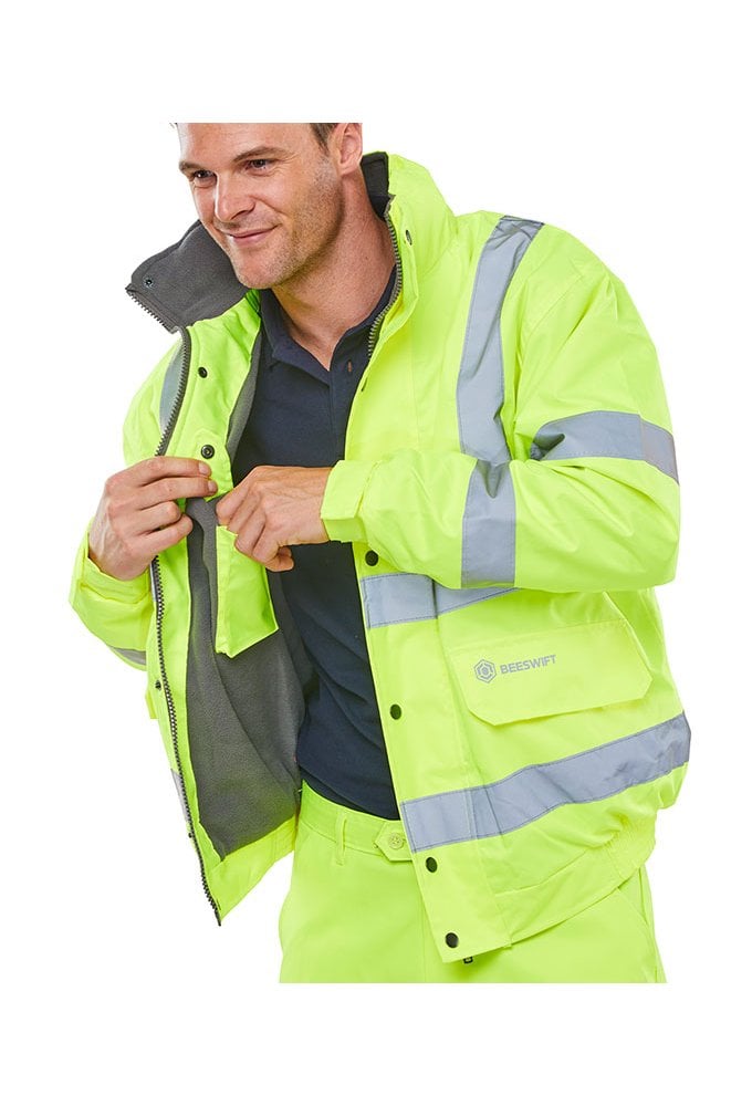 CBJFL Constructor Fleece Lined Bomber Jacket (Small to 5Xlarge) 2 COLOURS RIS-3279-TOM Issue 2 Orange Only