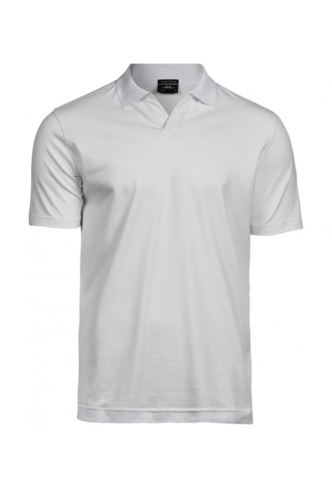 T1404 Tee Jays Luxury Stretch V Neck Polo Shirt (SMALL TO 3XLARGE) 3 COLOURS