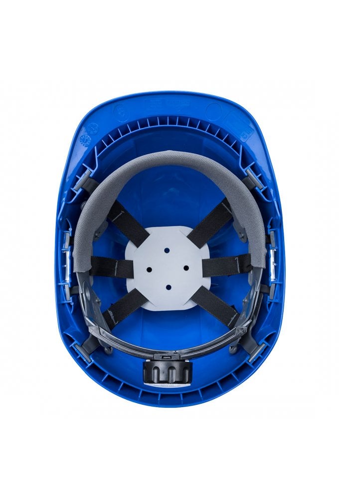 PS55 - Portwest Endurance Plus Vented Ratchet Helmet 6 Point Harness 4 Point Chin Strap Blue