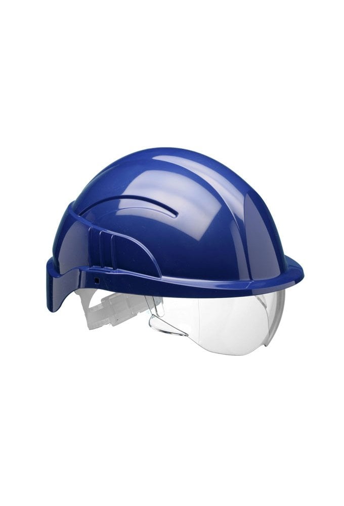 Centurion Vision Plus Safety Helmet Blue C/W Integrated Visor