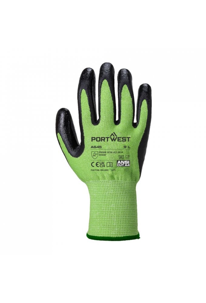 Portwest A645 Cut D13 Nitrile Green Glove