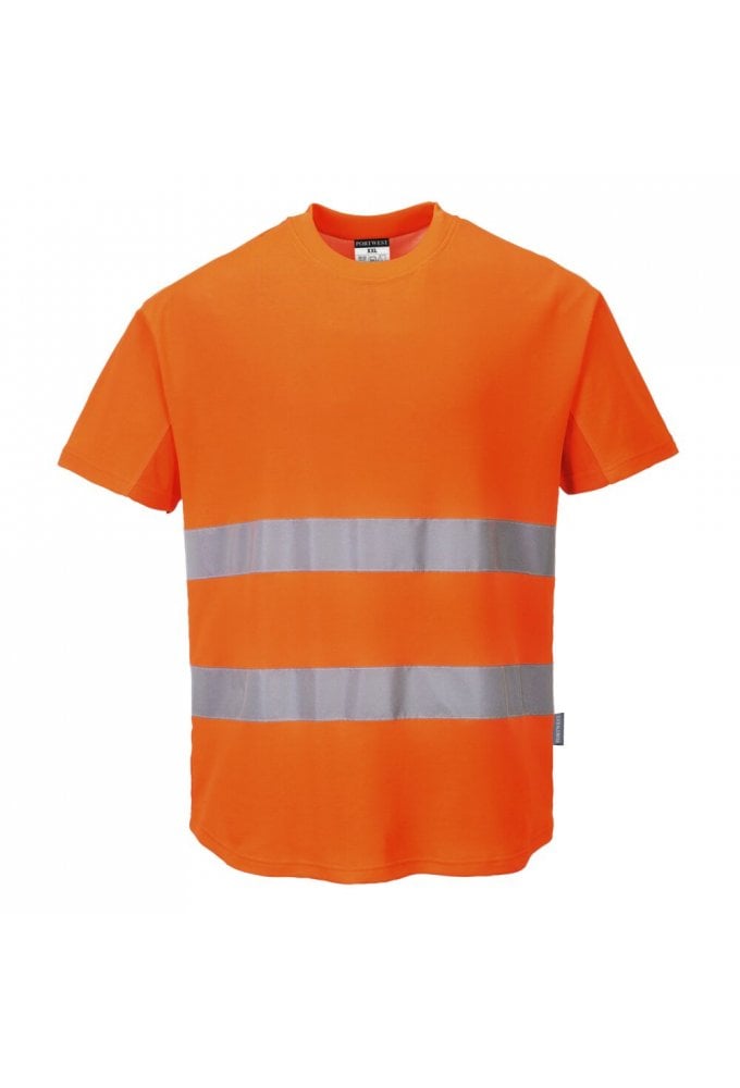 Hi-Vis Cotton Comfort Mesh Insert T-Shirt S/S