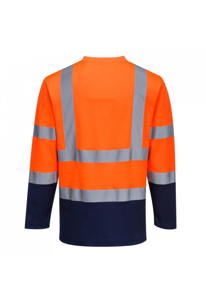 Hi-Vis Cotton Comfort Contrast T-Shirt L/S