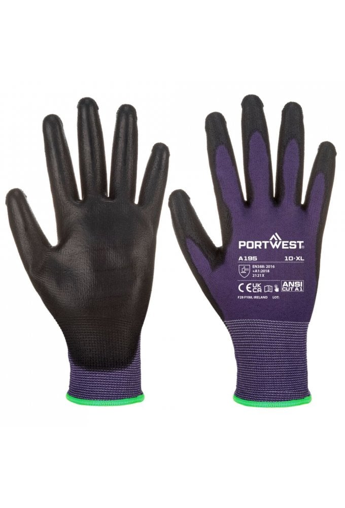 Portwest A195 Grip 13 PU Touchscreen Glove pack size 12 pairs