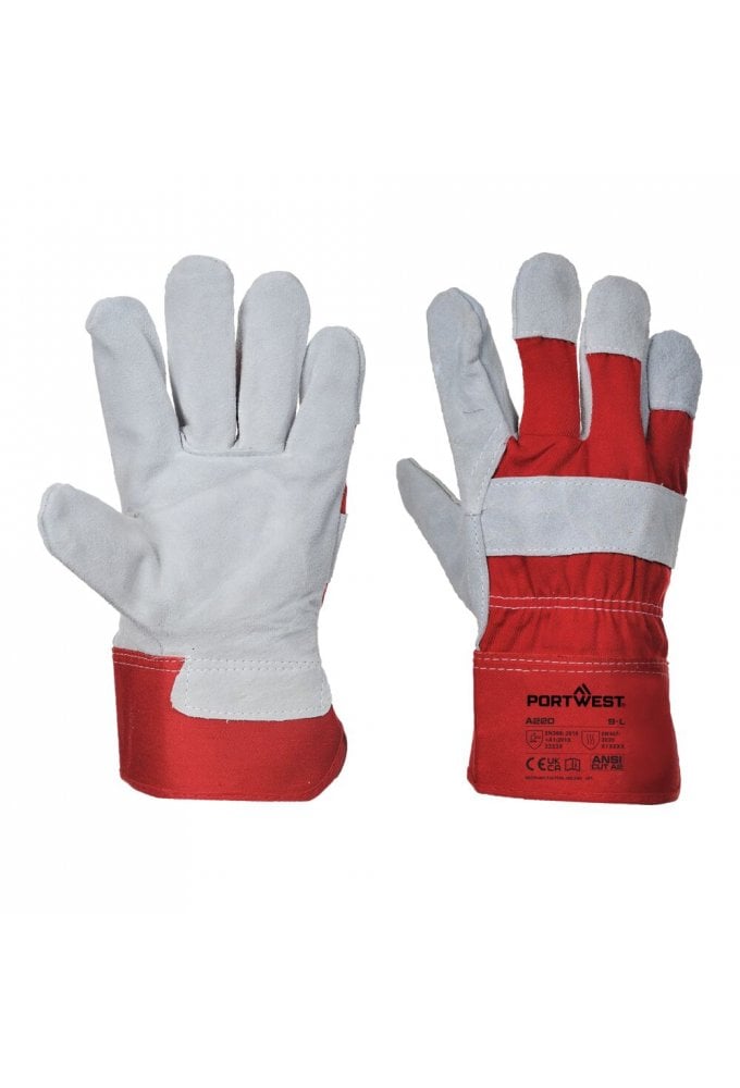 Portwest A220 Leather Rigger 130 Cow Split Glove Sold in packs of 12