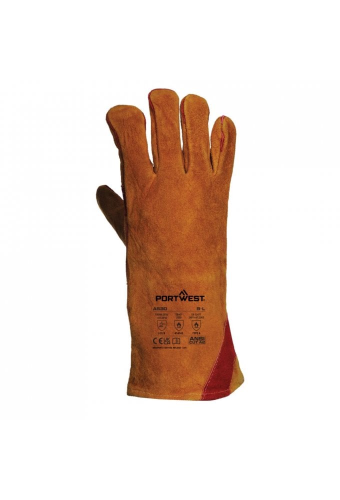 Welders 330 Split Leather Reinforced Palm Gauntlet
