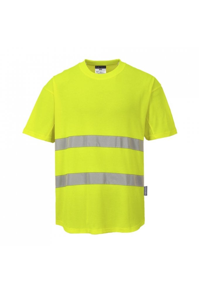 Hi-Vis Cotton Comfort Mesh Insert T-Shirt S/S