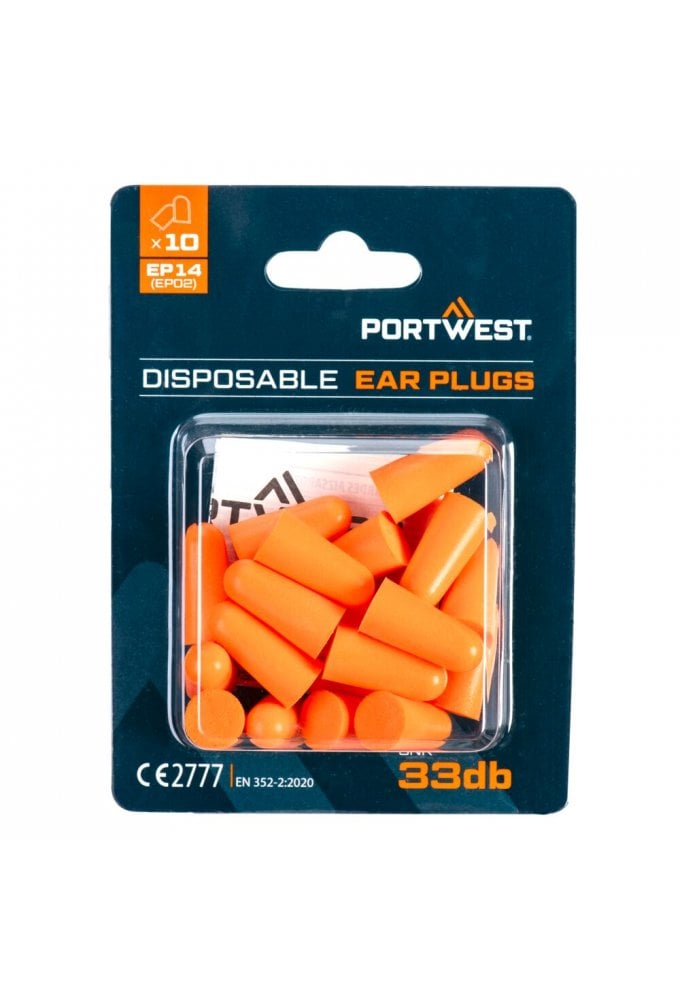PU Foam Ear Plugs Blister Pack (10 Pairs)