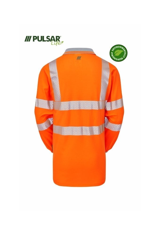 LFE904 Pulsar PULSARĀ® LIFE Men's Long Sleeve Polo Shirt Orange