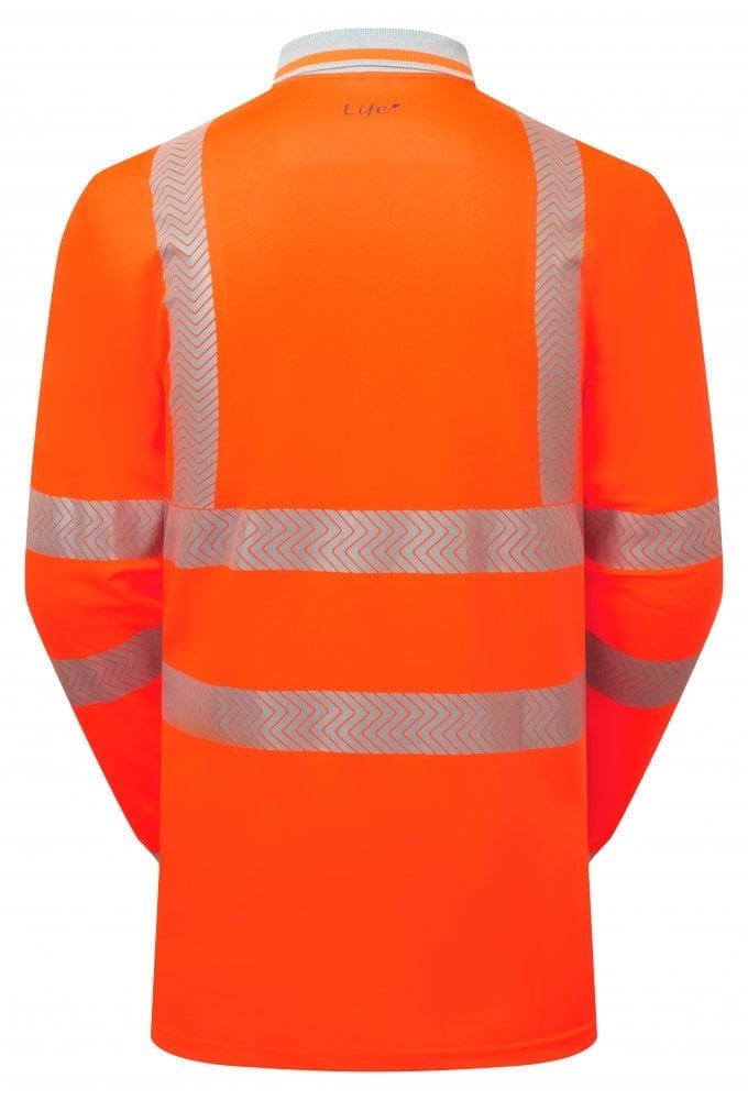 LFE926 Pulsar PULSAR® LIFE Men's Long Sleeve Polo Shirt Orange