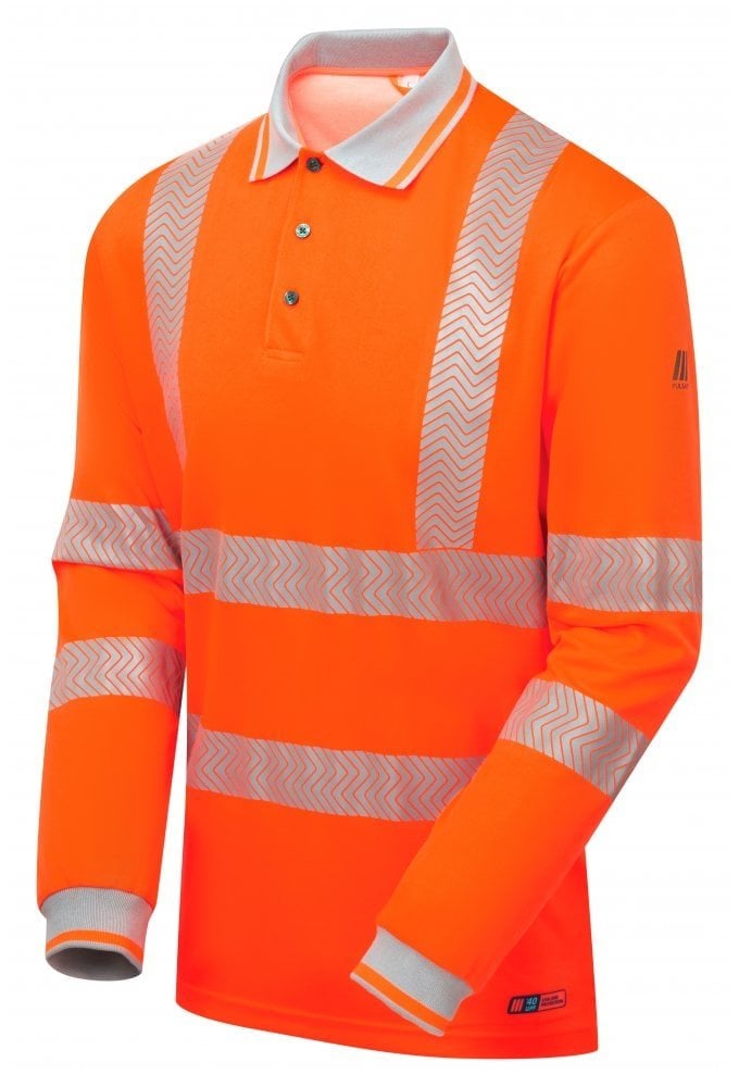 LFE926 Pulsar PULSAR® LIFE Men's Long Sleeve Polo Shirt Orange