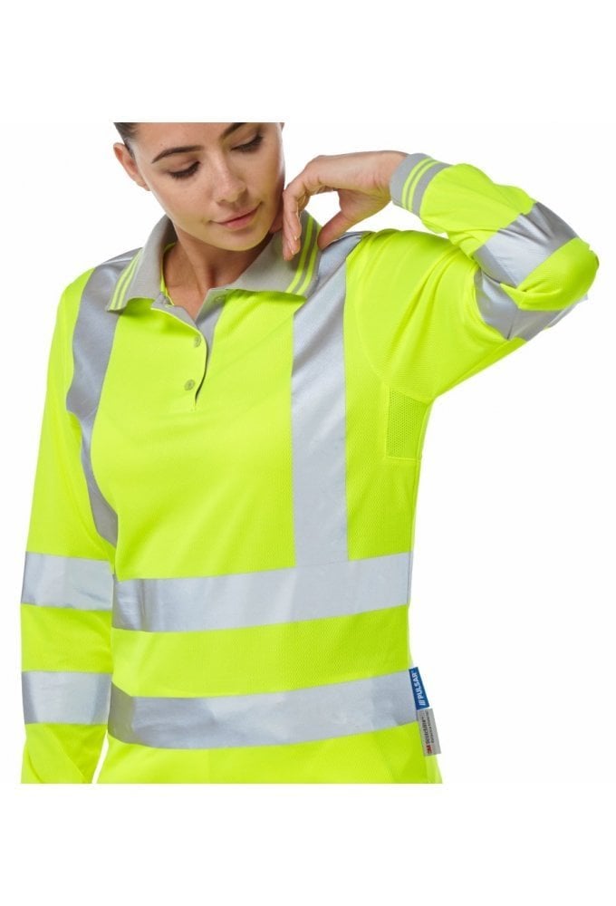 P702 Pulsar PULSARĀ® Protect Women's High Visibility Long Sleeve Polo Shirt Yellow