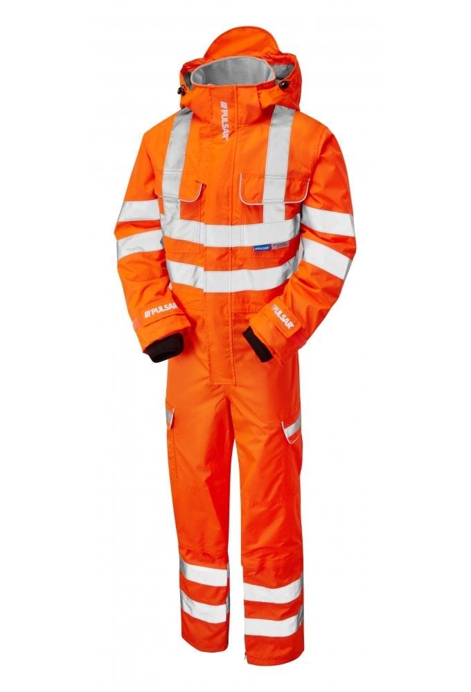 PR505 Pulsar PULSAR® Protect High Visibility Waterproof Coverall Orange