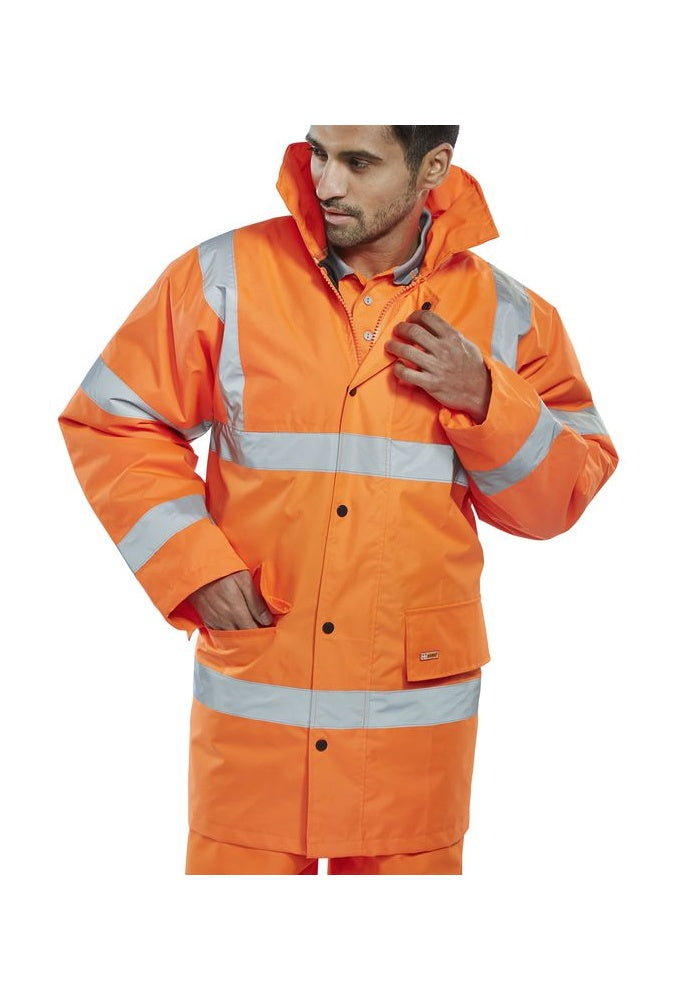 CTJENG Beewsift Constructor Padded Rainproof Traffic Jacket (Small To 6XL)  2 COLOURS RIS 3279 Orange Only
