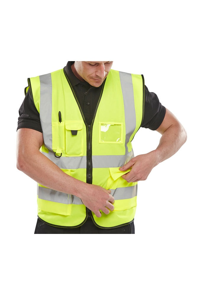 WCENGEXEC Executive Hi Vis Vests Zip Fastening (Small to 5Xlarge) 2 COLOURS