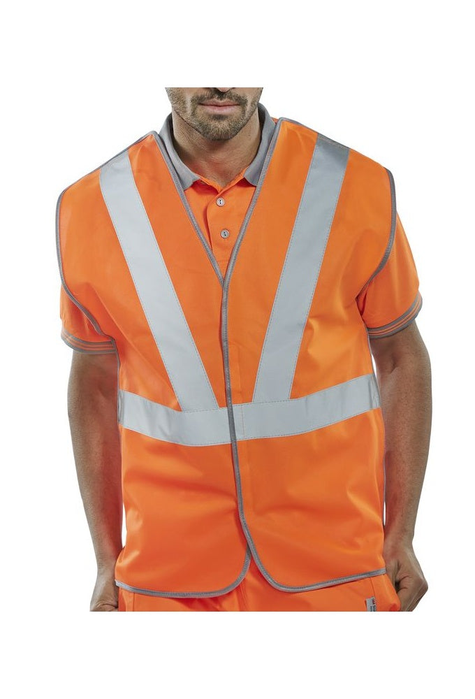 RSV02P Anti Tangle Rail Spec Hi Vis Vests (Medium To 6XL) • RIS-3279-TOM - Railway use certified