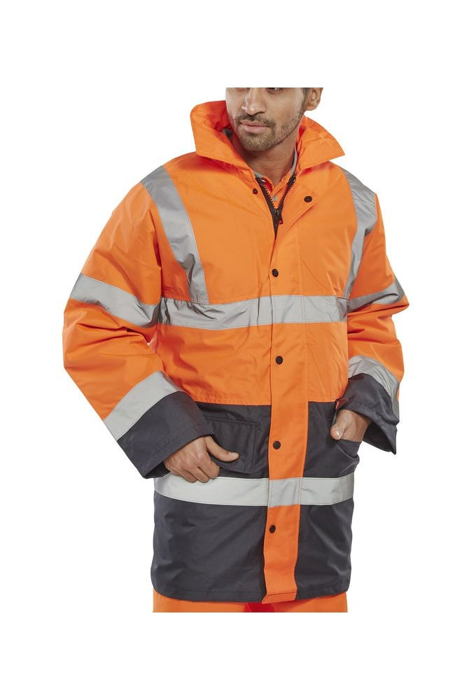 TJSTTENG Padded Waterproof  Two Tone Traffic Jacket (Small To 5XL) 2 COLOURS