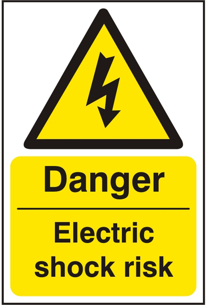 BSS11013 Danger Electric Shock Risk Sign Vinyl Version