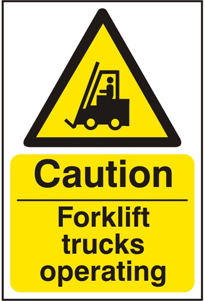 BSS11132 Caution Forklift Trucks Operating Sign PVC Version