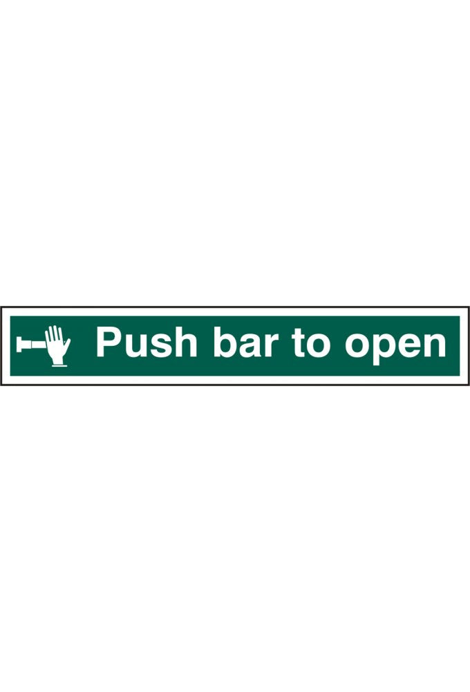 BSS12140 Push Bar To Open Sign Vinyl Version
