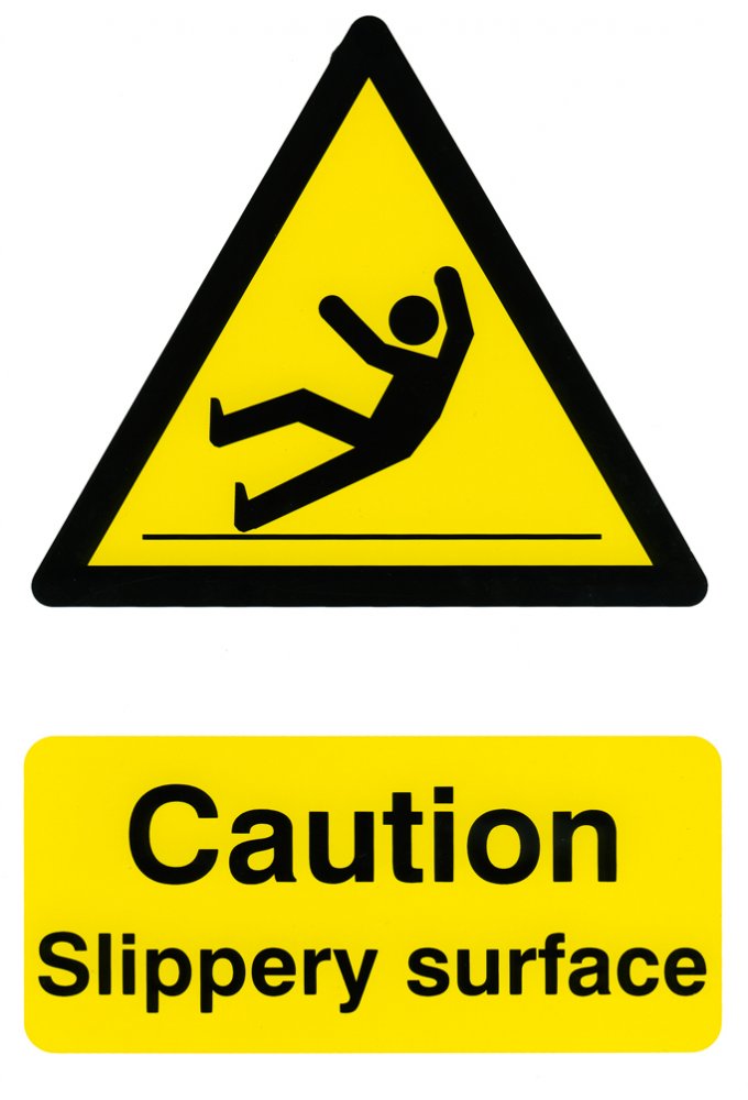 BSS1108 Caution Slippery Surface Sign PVC Version