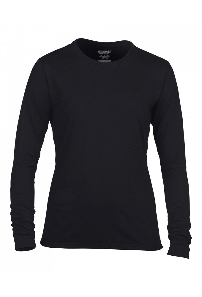 GD171 Womens Gildan Performance Long Sleeved T-shirt (Small To 2XL)