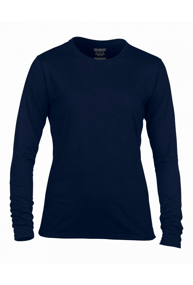 GD171 Womens Gildan Performance Long Sleeved T-shirt (Small To 2XL)