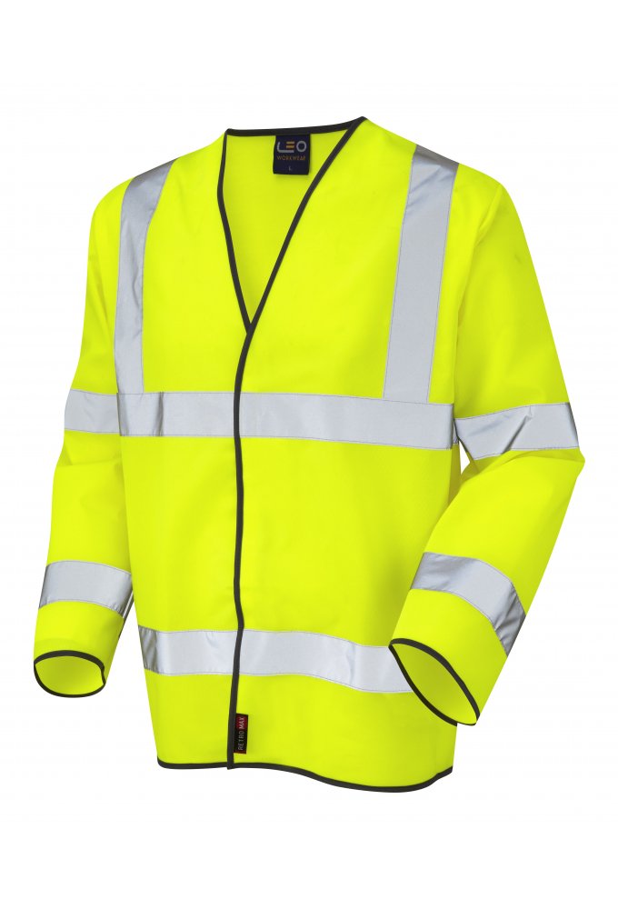 S01-Y Shirwell Yellow Hi Vis Long Sleeved Vests (Small To 6XL)
