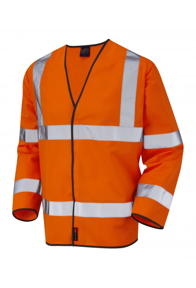 S01-O Shirwell Orange Hi Vis Long Sleeved Vests (Small To 6XL) RIS 3279 TOM