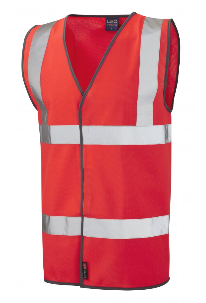 W01-R Tarka Red Hivis Vests (Small To 6XL)