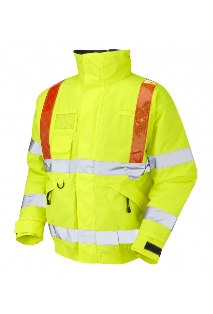 J03-Y Portmore Traffic Management Class 3 orange Brace Superior Bomber (Small To 6XL)