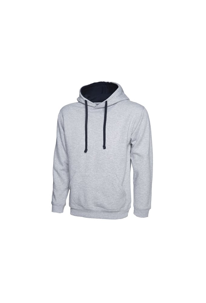 UC507 Uneek Contrast Hooded SweatShirt (Xsmall to 4Xlarge) 12 Colours