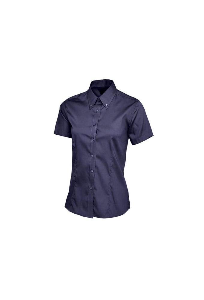 UC704 Ladies Pinpoint Short Sleeved Oxford Shirt (Size 8 to Size 24)  7 COLOURS