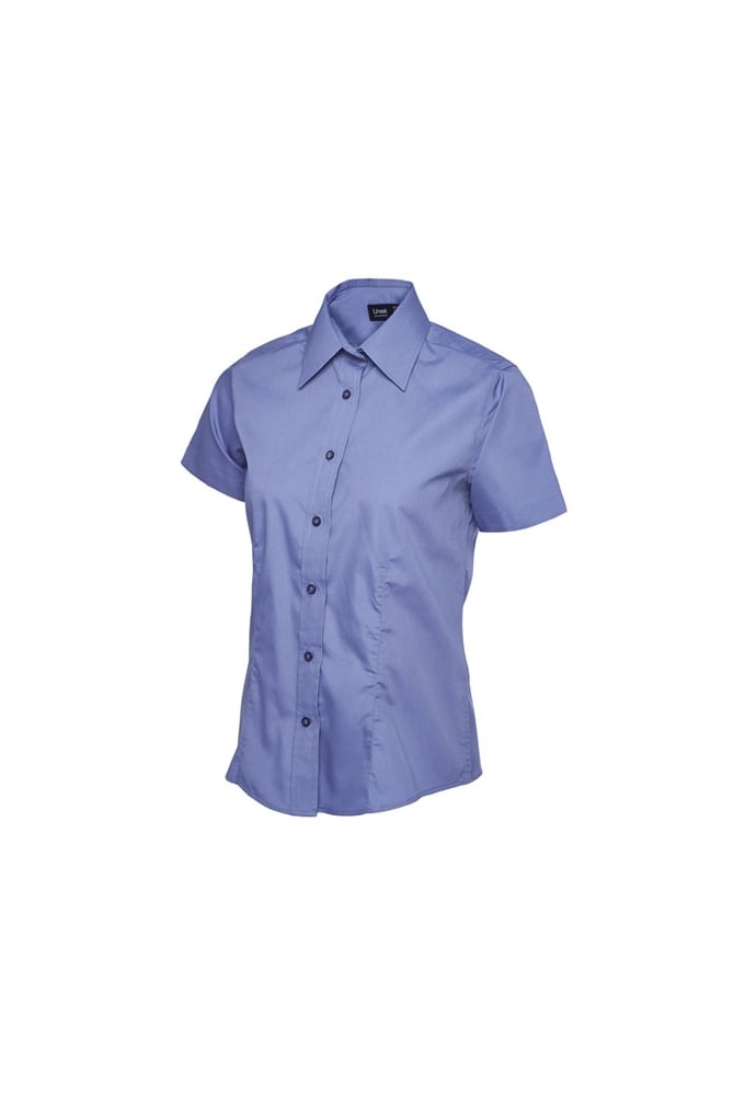 UC712 Ladies Poplin Half Sleeve Shirt (Size 8 to Size 24) 10 COLOURS