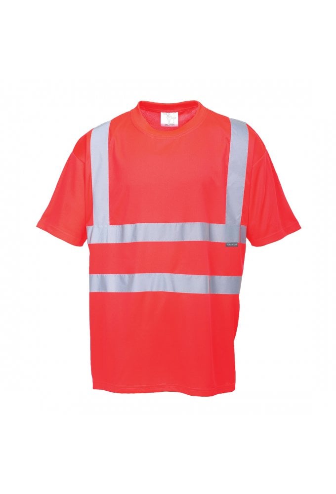 S478R Portwest Hivis T-Shirt (Red) (XSmall to 3XL)