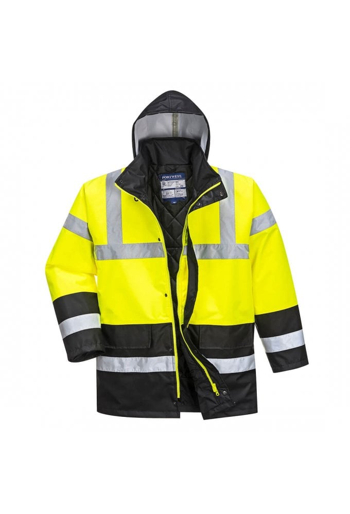 S466 Portwest Hi Vis Contrast Winter Traffic Jacket (Xsmall to 6Xlarge) 6 COLOURS