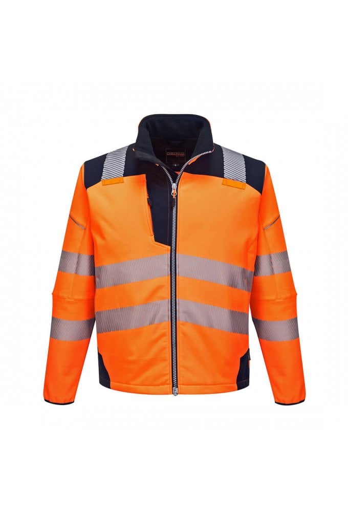 T402 PW3 Hi Vis Two Tone Breathable Waterproof Windproof Softshell Jacket (XSmall to 6Xlarge) 6 COLOURS RIS 3279 TOM Orange only