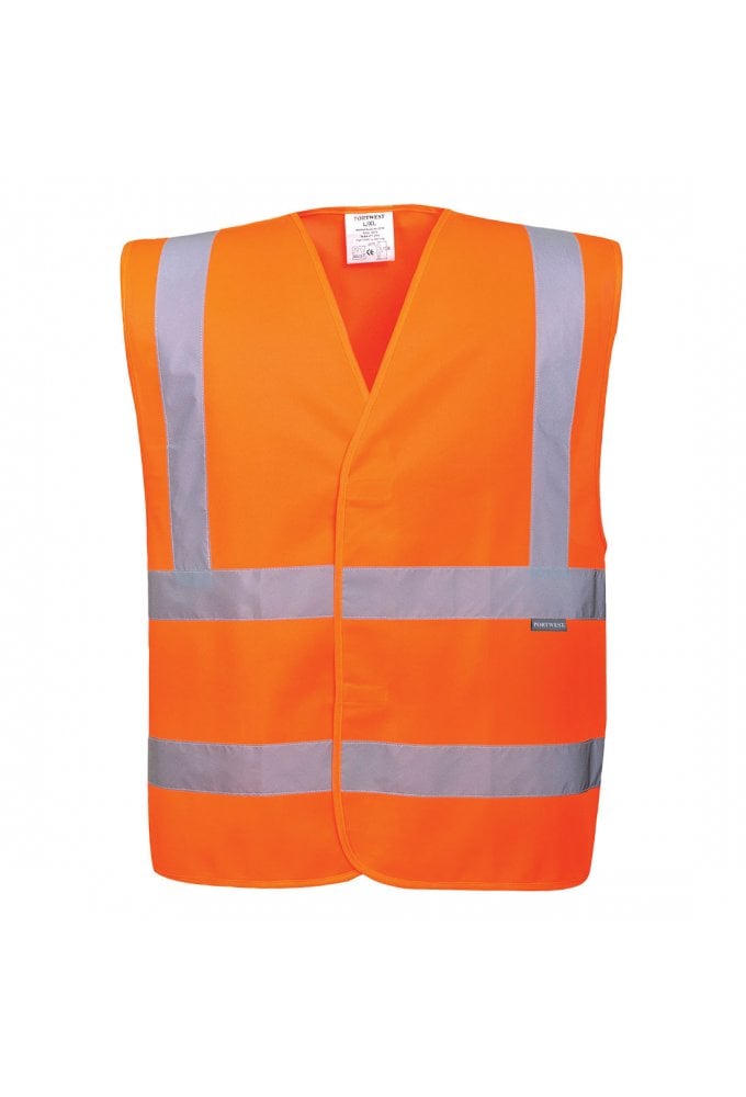 C470 Portwest Two Band Hi Vis Vests (Small / Medium to 6Xlarge / 7XLarge) 2 Colours