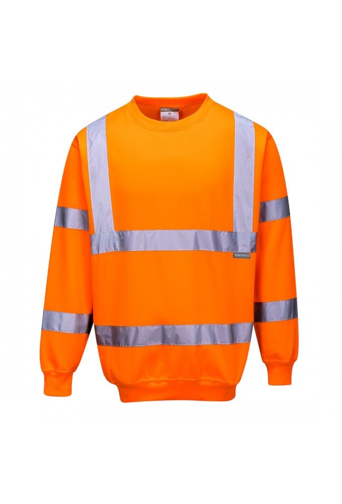B303 Hi-Visibility Sweatshirt (XSmall To 5XL) 2 COLOURS RIS 3279 TOM in Orange