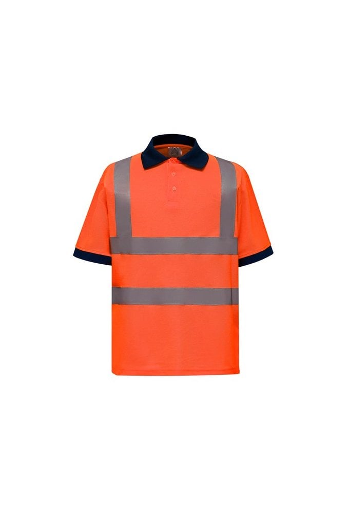 YK020 Hi-Vis Short Sleeved Polo (Small To 3XL)  4 COLOURS  RIS 3279 TOM In Orange