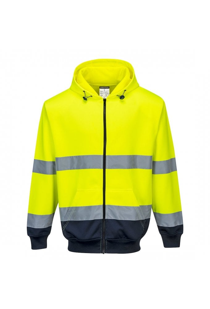 B317 Two Tone Zip Front Hoodie (Small to 3Xlarge) 2 COLOURS RIS 3279 in Orange