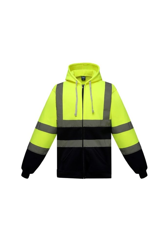 YK012 Yoko Hi Vis Full Zip Hoodie (Small to 3Xlarge) 6 COLOURS RIS 3279 TOM In Orange and Orange Navy