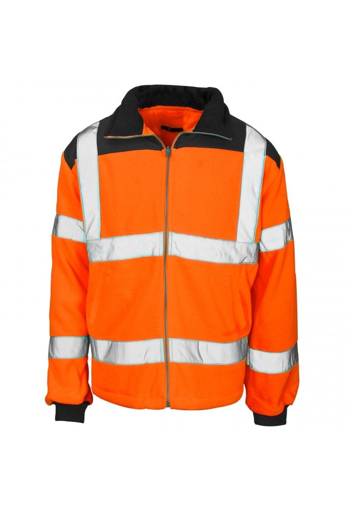 ST37881 Supertouch Hi Vis Orange Rain Patch Fleece Jacket (Small to XLarge)