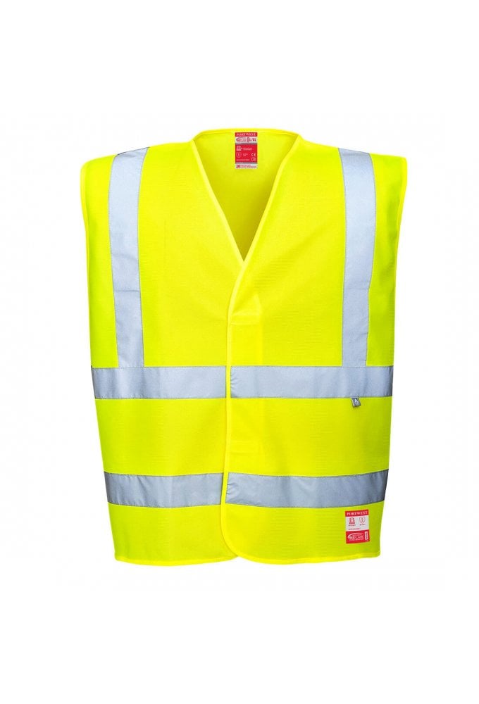 FR71 Portwest Yellow Flame Retardent Anti Static Hi Vis Vests (Small To 3XL)
